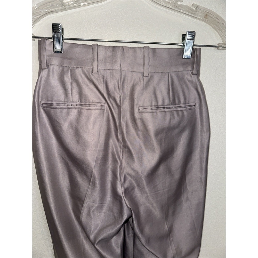 Yves  Saint  Laurent Taupe High- Waisted Dress Pants Straight Leg Trousers Sz 25 - Picture 9 of 16